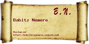 Babitz Nemere névjegykártya